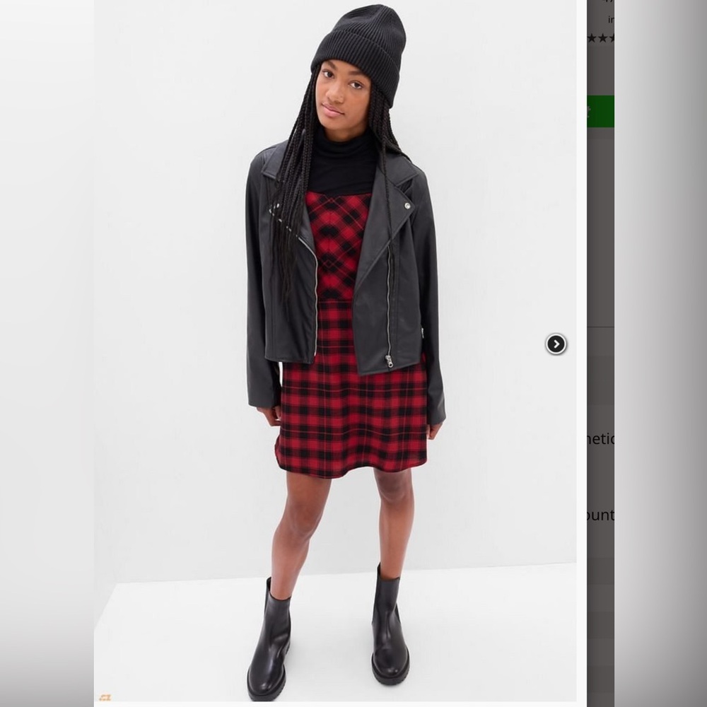 GAP Red and Black Plaid Kids Dress